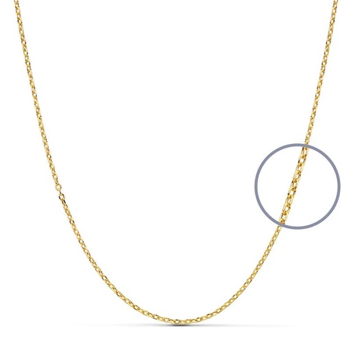 [P26004840] 18K CADENA FORZADA ORO AMARILLO 45CM HUECA 1.2 MM