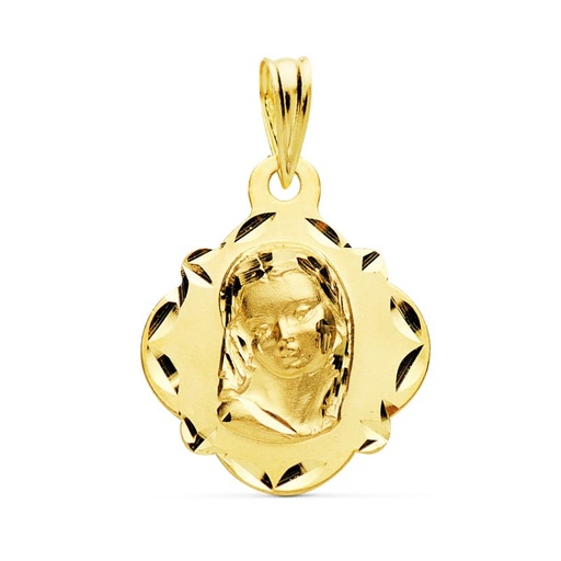 [P27000010] 18K MEDALLA VIRGEN NIÑA 19X16 MM