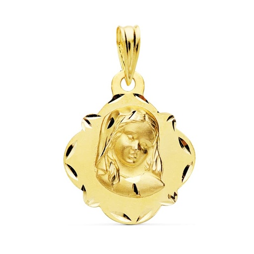 [P27000011] 18K MEDALLA VIRGEN NIÑA 19X16 MM