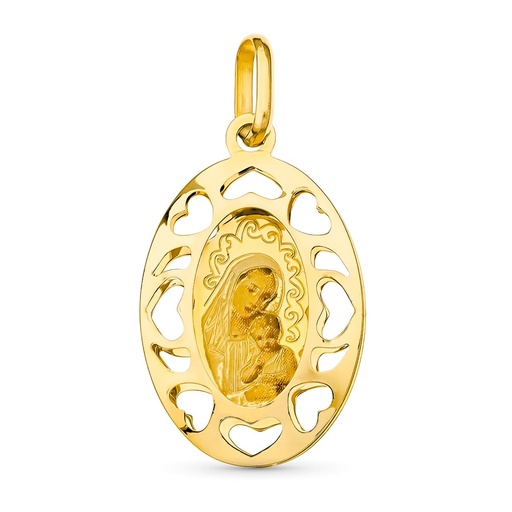 [P27000093] 18K MEDALLA ORO AMARILLO ESMALTE 26X16 MM
