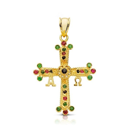 [P2791] 18K CRUZ DE COVADONGA PEQUEÑA 28X24 MM