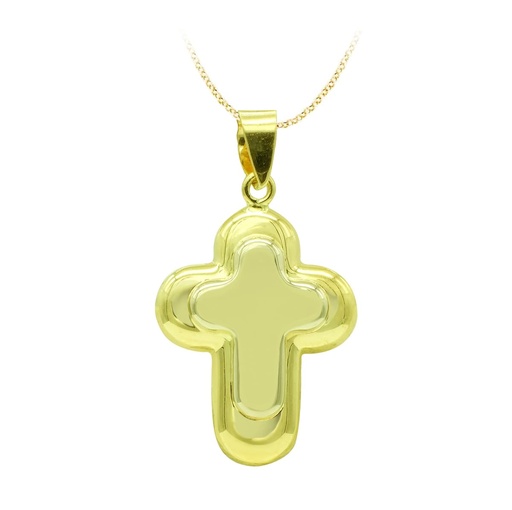 [P2846] 18K CRUZ ORO BICOLOR SIN CRISTO. 22X15 MM