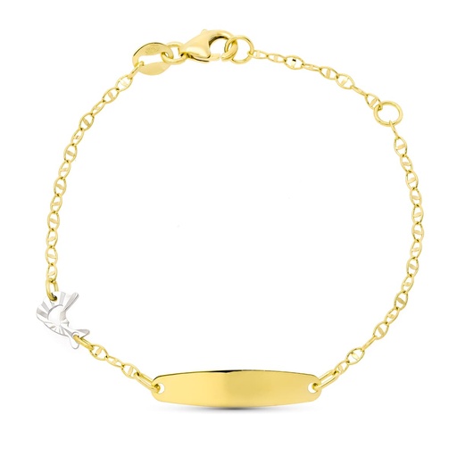[P29000082] 18K ESCLAVA ORO BICOLOR DELFIN 14 CM