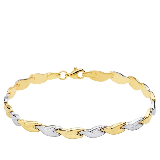 [P30000027] 18K PULSERA BICOLOR ESTAMPACION 19 CM