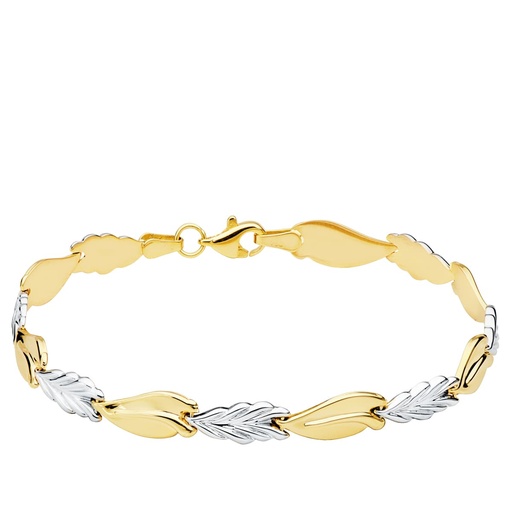 [P30000028] 18K PULSERA BICOLOR ESTAMPACION 19 CM