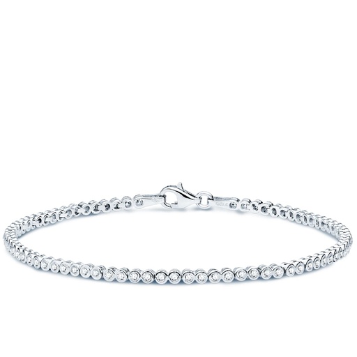 [P30000037] 18K PULSERA ORO BLANCO CIRCONITAS 19 CM