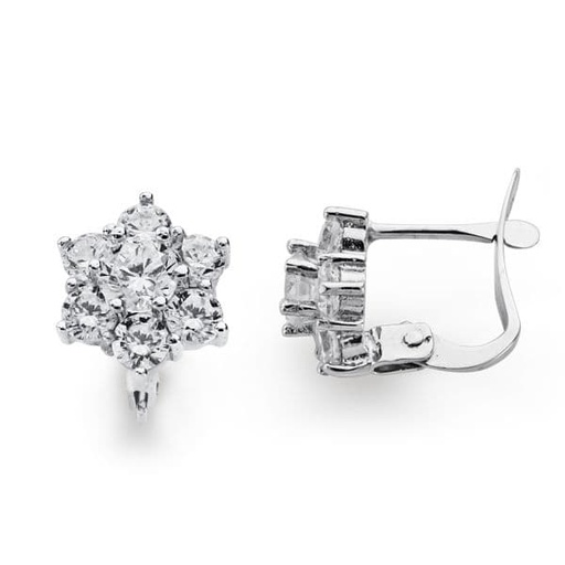 [P3042-1] 18K PENDIENTES ORO BLANCO CUAJO CATALAN 10X10 MM