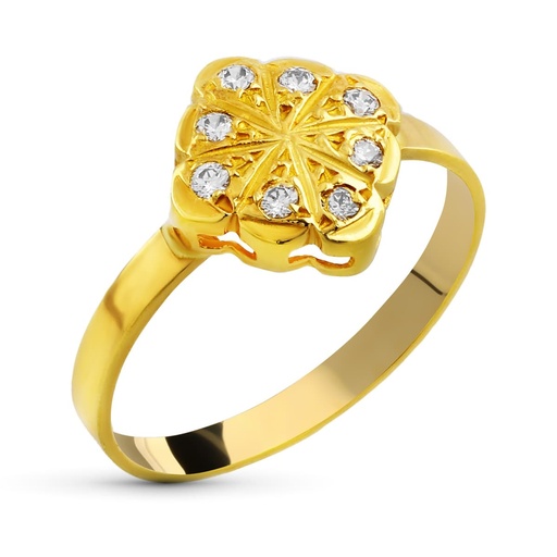 [P3177-2OA] 18K SORTIJA ORO AMARILLO CIRCONITAS 9 MM
