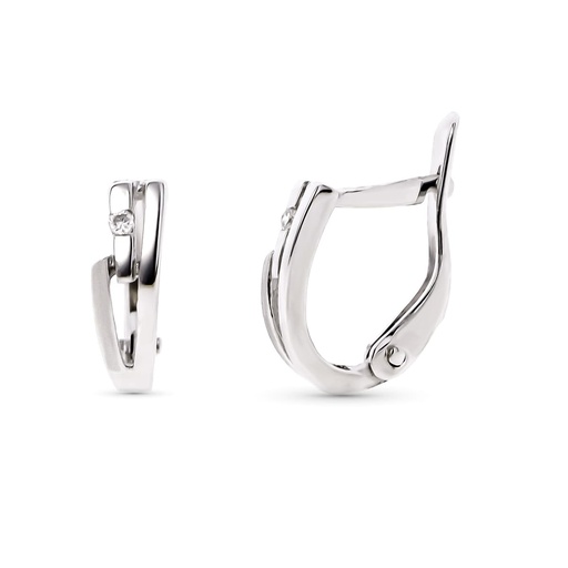 [P319-9663-1] 18K PENDIENTES ORO BLANCO CON DIAMANTES. CIERRE CATALAN