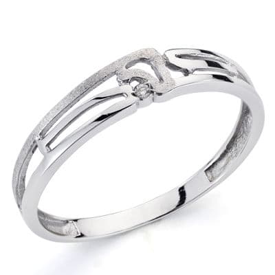 [P319-9720] 18K SORTIJA ORO BLANCO BRILLANTE. 0.010  QTS.