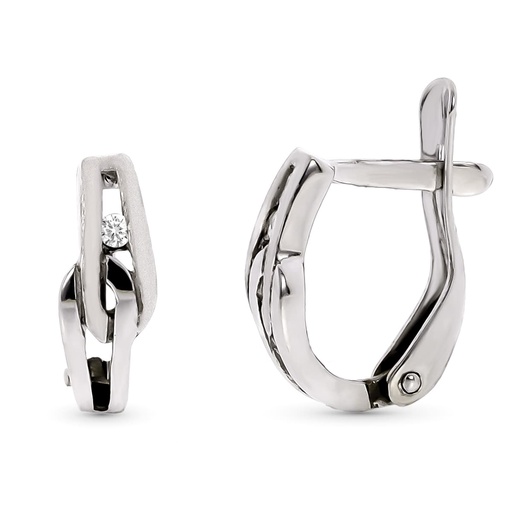 [P319-9739-1] 18K PENDIENTES ORO BLANCO CON DIAMANTES. CIERRE CATALAN