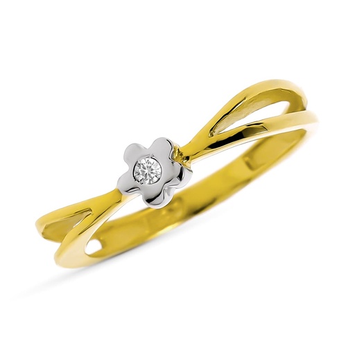 [P319-9789-2] 18K SORTIJA ORO BICOLOR CON BRILLANTE