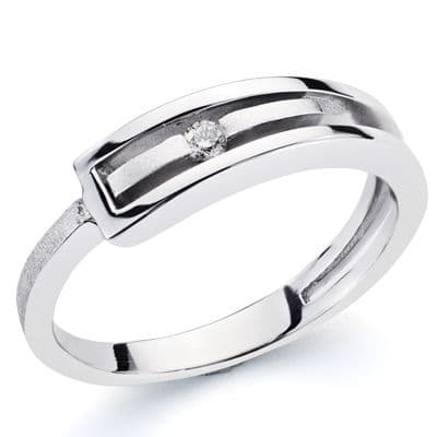 [P319-9803] 18K SORTIJA ORO BLANCO BRILLANTE. 0.046  QTS.