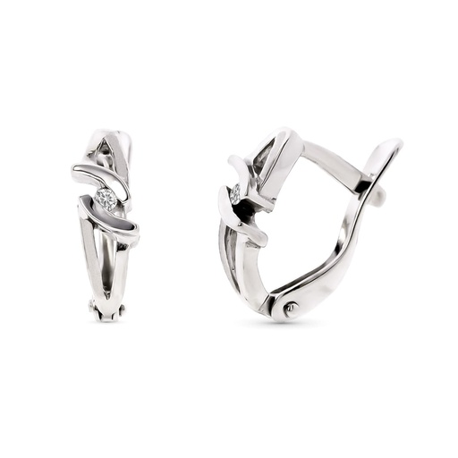 [P319-9868-1] 18K PENDIENTES ORO BLANCO CON DIAMANTES. CIERRE CATALAN