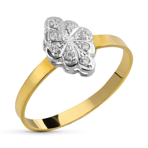 [P3199-2] 18K SORTIJA CORO BICOLOR CIRCONITAS