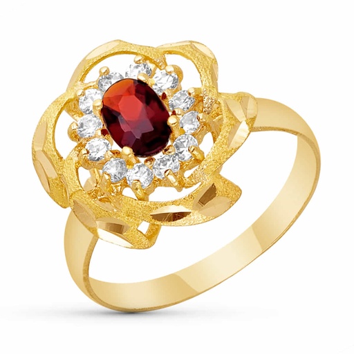 [P3233-2] 18K SORTIJA ORO AMARILLO PIEDRA Y CIRCONITAS