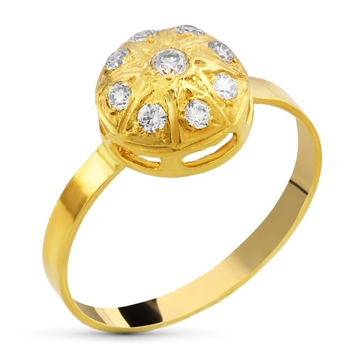 [P3289-2OA] 18K SORTIJA CIRCONITAS ORO AMARILLO