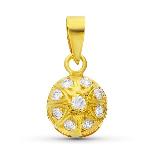 [P3289-5OA] 18K COLGANTE ORO AMARILLO CIRCONITAS 13X9 MM