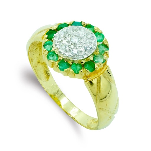 [P3442-2] 18K SORTIJA ORO AMARILLO O PIÑA CIRCONITAS