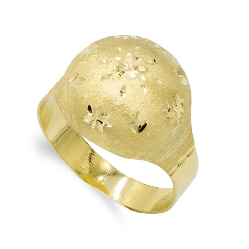 [P3576-2] 18K SORTIJA ORO AMARILLO MOTIVO REDONDO LAPIDADA