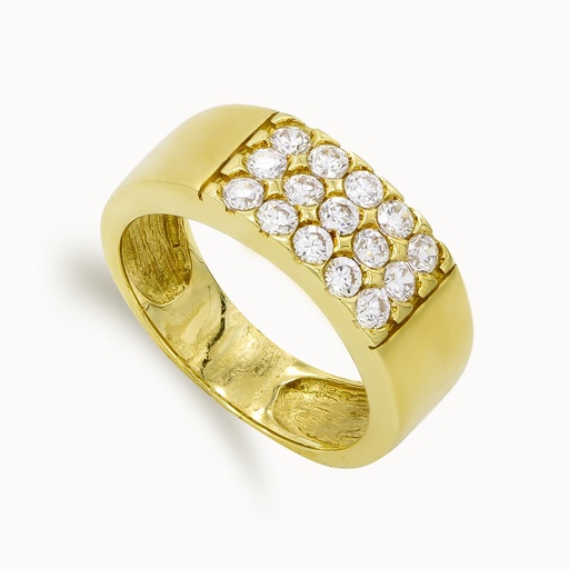 [P3582-2] 18K SORTIJA ORO AMARILLO Y CIRCONITAS