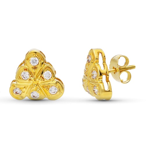 [P3624-1OA] 18K PENDIENTES ORO AMARILLO CIRCONITAS 9 MM ORO