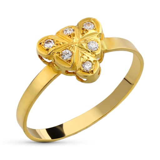 [P3624-2OA] 18K SORTIJA ORO AMARILLO CIRCONITAS