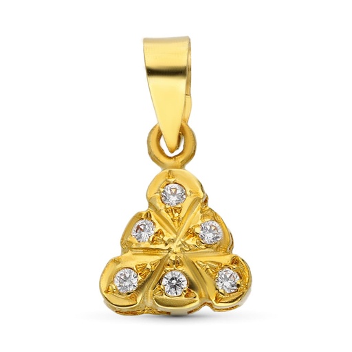 [P3624-5OA] 18K COLGANTE CIRCONITAS ORO AMARILLO 9 MM