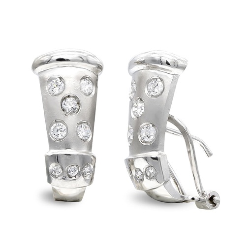 [P3779-1] 18K PENDIENTES ORO BLANCO Y CIRCONITAS