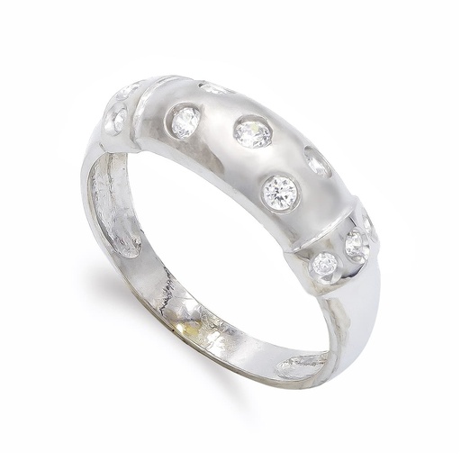 [P3779-2] 18K SORTIJA ORO BLANCO CIRCONITAS