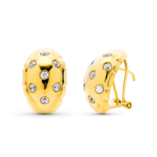 [P3801-1] 18K PENDIENTES ORO AMARILLO CON CIRCONITA