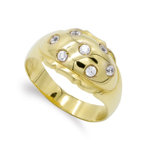 [P3801-2] 18K SORTIJA ORO AMARILLO CON CIRCONITAS