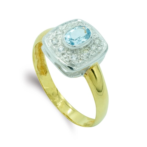 [P3825-2] 18K SORTIJA ORO BICOLOR PIEDRA
