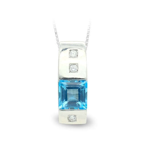 [P3884-3] 18K GARGANTILLA ORO BLANCO TOPACIO
