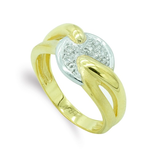 [P3892-2] 18K SORTIJA ORO BICOLOR MATE Y BRILLO