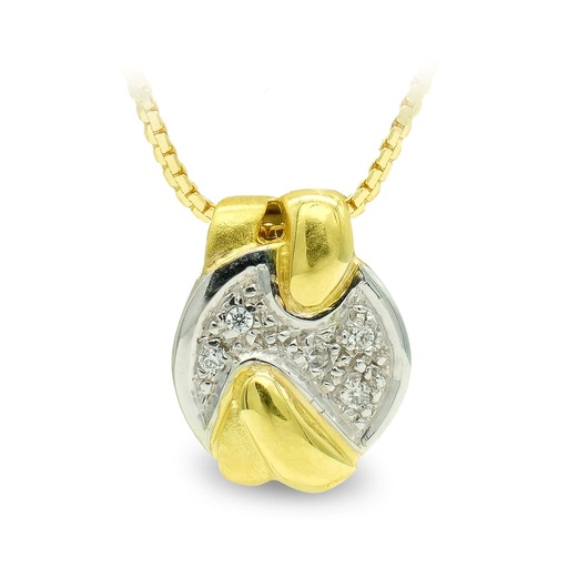 [P3892-3] 18K GARGANTILLA ORO BICOLOR MATE Y BRILLO