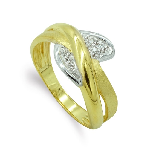 [P3893-2] 18K SORTIJA ORO BICOLOR MATE Y BRILLO