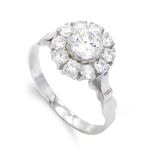 [P3927-2OB] 18K SORTIJA ORO BLANCO Y CIRCONITAS 11 MM