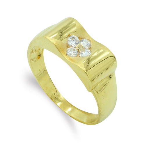 [P3970-2] 18K SORTIJA ORO AMARILLO MATE Y BRILLO
