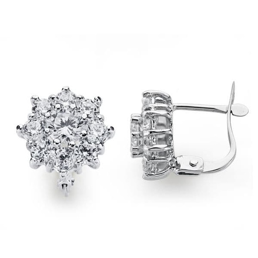 [P3981-1] 18K PENDIENTES ORO BLANCO CUAJO CATALAN 10X10 M