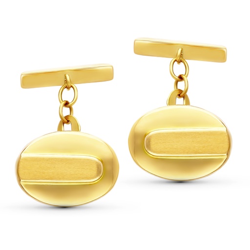 [P4377-6] 18K GEMELOS ORO AMARILLO OVAL 18X14 MM