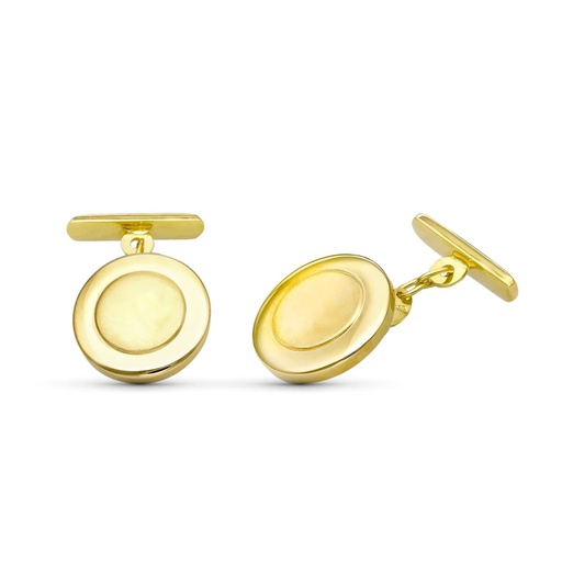 [P4525-6] 18K CUBREBOTON ORO AMARILLO REDONDO MATE Y BRILLO