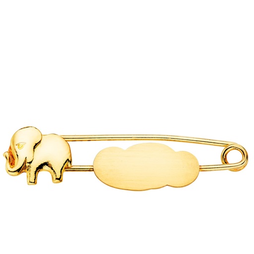[P4526] 18K ALFILER ORO AMARILLO ELEFANTE Y NUBE MATE 32X8 MM