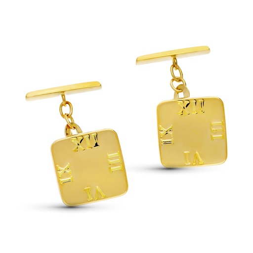 [P4561-6] 18K GEMELOS ORO AMARILLO CUADRADOS 14X14 MM