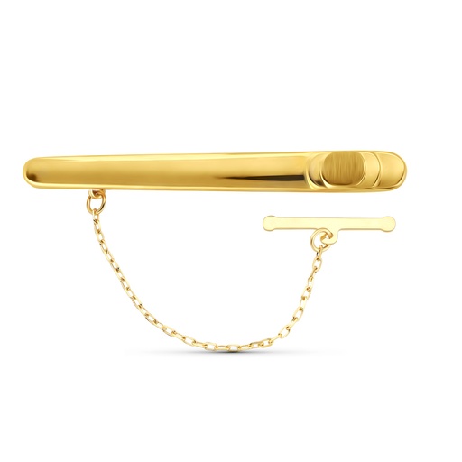 [P4563-7] 18K AGUJA ORO AMARILLO MATE Y BRILLO 54X6 MM