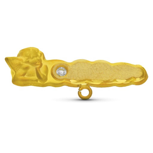 [P4582] 18K ALFILER ORO AMARILLO BEBE ANGEL CIRCONITA 27X9 MM