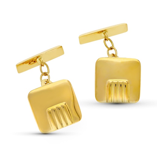 [P4616-6] 18K GEMELOS ORO AMARILLO CUADRADOS 15X15 MM