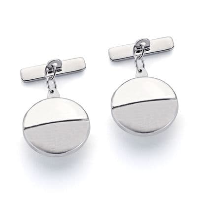 [P4634-6] 18K GEMELOS ORO BLANCO MATE Y BRILLO 15X15 MM