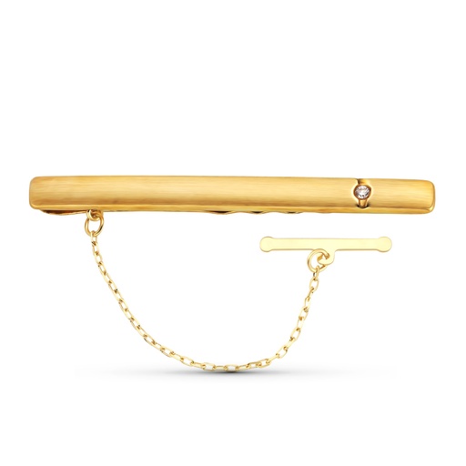 [P4660-7] 18K AGUJA ORO AMARILLO CIRCONITA 56X5 MM