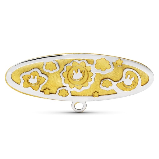 [P4667] 18K ALFILER ORO BICOLOR 28X9 MM